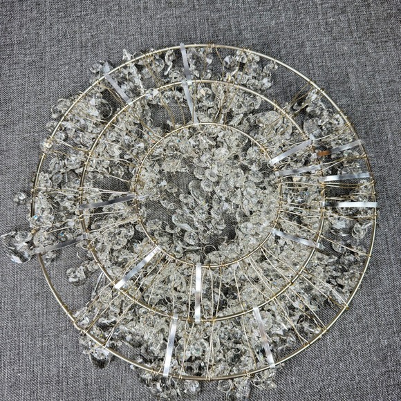 Crystal Beaded Chandelier Lamp Shade Ceiling Light Fixture Round 14 in - Picture 2 of 6